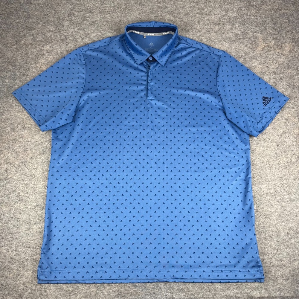 Adidas Ultimate 365 BOS Herren‎ Polo Shirt Geometric Logo Print Blue Mens XL